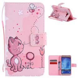 Cats and Bees PU Leather Wallet Case for Samsung Galaxy J7 2015 J700