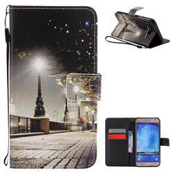 City Night View PU Leather Wallet Case for Samsung Galaxy J7 2015 J700