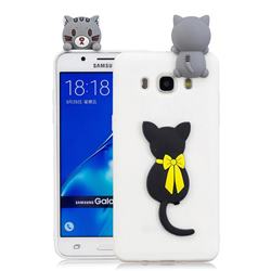 Little Black Cat Soft 3D Climbing Doll Soft Case for Samsung Galaxy J7 2016 J710