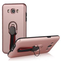 Raytheon Multi-function Ribbon Stand Back Cover for Samsung Galaxy J7 2016 J710 - Rose Gold