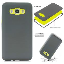 Matte PC + Silicone Shockproof Phone Back Cover Case for Samsung Galaxy J7 2016 J710 - Gray