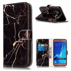Black Gold Marble PU Leather Wallet Case for Samsung Galaxy J7 2016 J710