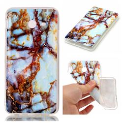 Blue Gold Soft TPU Marble Pattern Case for Samsung Galaxy J7 2017 Halo