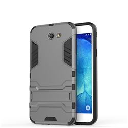 Armor Premium Tactical Grip Kickstand Shockproof Dual Layer Rugged Hard Cover for Samsung Galaxy J7 2017 Halo US Edition - Gray