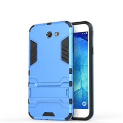 Armor Premium Tactical Grip Kickstand Shockproof Dual Layer Rugged Hard Cover for Samsung Galaxy J7 2017 Halo US Edition - Light Blue
