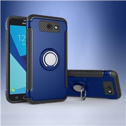 Armor Anti Drop Carbon PC + Silicon Invisible Ring Holder Phone Case for Samsung Galaxy J7 2017 Halo US Edition - Sapphire