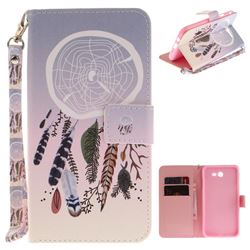 Wind Chimes Hand Strap Leather Wallet Case for Samsung Galaxy J7 2017 Halo
