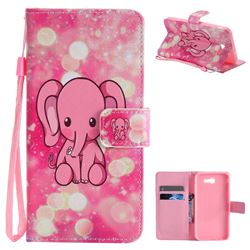 Pink Elephant PU Leather Wallet Case for Samsung Galaxy J7 2017 Halo US Edition