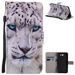 White Leopard PU Leather Wallet Case for Samsung Galaxy J7 2017 Halo US Edition
