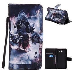 Skull Magician PU Leather Wallet Case for Samsung Galaxy J7 2017 Halo US Edition