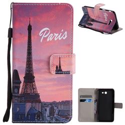 Paris Eiffel Tower PU Leather Wallet Case for Samsung Galaxy J7 2017 Halo US Edition