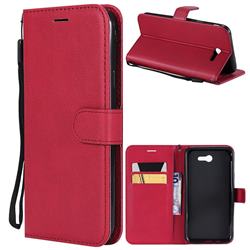 Retro Greek Classic Smooth PU Leather Wallet Phone Case for Samsung Galaxy J7 2017 Halo US Edition - Red