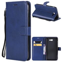 Retro Greek Classic Smooth PU Leather Wallet Phone Case for Samsung Galaxy J7 2017 Halo US Edition - Blue