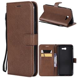 Retro Greek Classic Smooth PU Leather Wallet Phone Case for Samsung Galaxy J7 2017 Halo US Edition - Brown