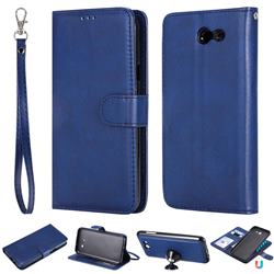 Retro Greek Detachable Magnetic PU Leather Wallet Phone Case for Samsung Galaxy J7 2017 Halo US Edition - Blue