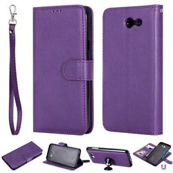Retro Greek Detachable Magnetic PU Leather Wallet Phone Case for Samsung Galaxy J7 2017 Halo US Edition - Purple