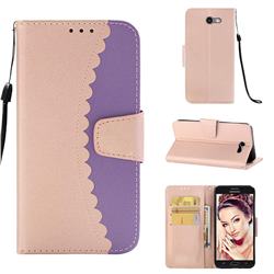 Lace Stitching Mobile Phone Case for Samsung Galaxy J7 2017 Halo US Edition - Purple
