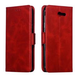 Retro Classic Calf Pattern Leather Wallet Phone Case for Samsung Galaxy J7 2017 Halo US Edition - Red