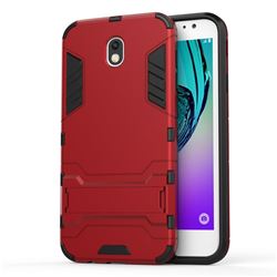 Armor Premium Tactical Grip Kickstand Shockproof Dual Layer Rugged Hard Cover for Samsung Galaxy J7 2017 J730 Eurasian - Wine Red