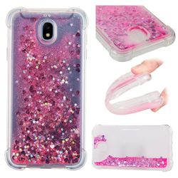 Dynamic Liquid Glitter Sand Quicksand TPU Case for Samsung Galaxy J7 2017 J730 Eurasian - Pink Love Heart
