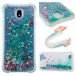 Dynamic Liquid Glitter Sand Quicksand TPU Case for Samsung Galaxy J7 2017 J730 Eurasian - Green Love Heart