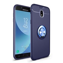 Auto Focus Invisible Ring Holder Soft Phone Case for Samsung Galaxy J7 2017 J730 Eurasian - Blue
