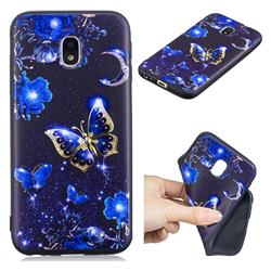 Phnom Penh Butterfly 3D Embossed Relief Black TPU Cell Phone Back Cover for Samsung Galaxy J7 2017 J730 Eurasian