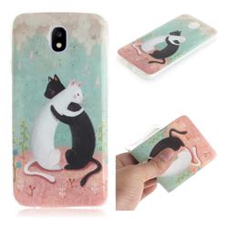 Black and White Cat IMD Soft TPU Cell Phone Back Cover for Samsung Galaxy J7 2017 J730 Eurasian