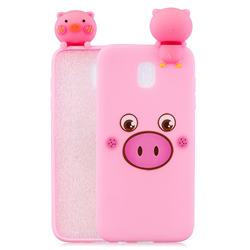 Small Pink Pig Soft 3D Climbing Doll Soft Case for Samsung Galaxy J7 2017 J730 Eurasian