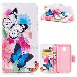 Vivid Flying Butterflies Leather Wallet Case for Samsung Galaxy J7 2017 J730