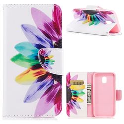 Seven-color Flowers Leather Wallet Case for Samsung Galaxy J7 2017 J730