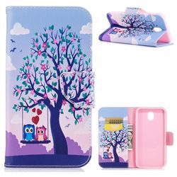 Tree and Owls Leather Wallet Case for Samsung Galaxy J7 2017 J730
