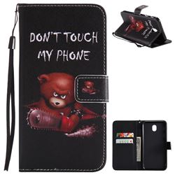 Angry Bear PU Leather Wallet Case for Samsung Galaxy J7 2017 J730 Eurasian