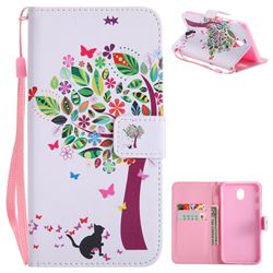 Cat and Tree PU Leather Wallet Case for Samsung Galaxy J7 2017 J730 Eurasian