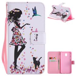 Petals and Cats PU Leather Wallet Case for Samsung Galaxy J7 2017 J730 Eurasian