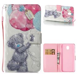 Gray Bear 3D Painted Leather Wallet Case for Samsung Galaxy J7 2017 J730 Eurasian