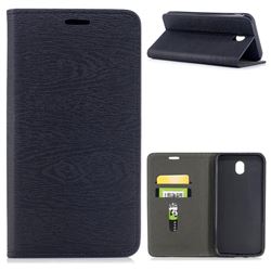 Tree Bark Pattern Automatic suction Leather Wallet Case for Samsung Galaxy J7 2017 J730 Eurasian - Black