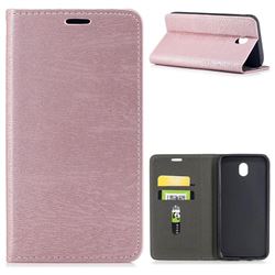 Tree Bark Pattern Automatic suction Leather Wallet Case for Samsung Galaxy J7 2017 J730 Eurasian - Rose Gold