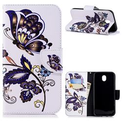 Butterflies and Flowers Leather Wallet Case for Samsung Galaxy J7 2017 J730 Eurasian