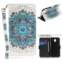 Peacock Mandala 3D Painted Leather Wallet Phone Case for Samsung Galaxy J7 2017 J730 Eurasian