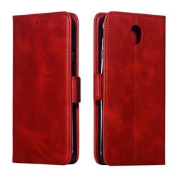 Retro Classic Calf Pattern Leather Wallet Phone Case for Samsung Galaxy J7 2017 J730 Eurasian - Red