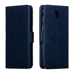 Retro Classic Calf Pattern Leather Wallet Phone Case for Samsung Galaxy J7 2017 J730 Eurasian - Blue