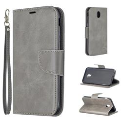Classic Sheepskin PU Leather Phone Wallet Case for Samsung Galaxy J7 2017 J730 Eurasian - Gray