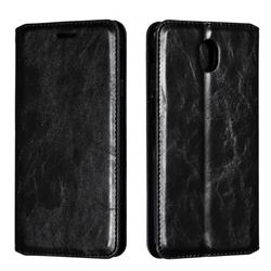 Retro Slim Magnetic Crazy Horse PU Leather Wallet Case for Samsung Galaxy J7 2017 J730 Eurasian - Black