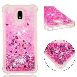 Dynamic Liquid Glitter Sand Quicksand TPU Case for Samsung Galaxy J7 (2018) - Pink Love Heart
