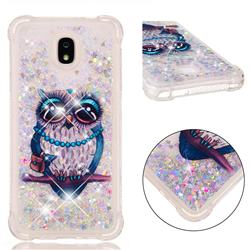 Sweet Gray Owl Dynamic Liquid Glitter Sand Quicksand Star TPU Case for Samsung Galaxy J7 (2018)