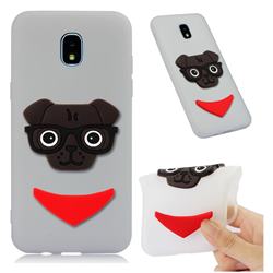 Glasses Dog Soft 3D Silicone Case for Samsung Galaxy J7 (2018) - Translucent White