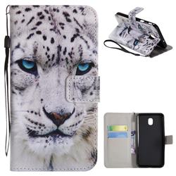 White Leopard PU Leather Wallet Case for Samsung Galaxy J7 (2018)
