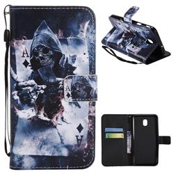 Skull Magician PU Leather Wallet Case for Samsung Galaxy J7 (2018)