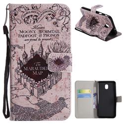 Castle The Marauders Map PU Leather Wallet Case for Samsung Galaxy J7 (2018)